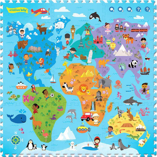 Creative Baby Interactive Playmat iMat Around the World 9 Piece Floor